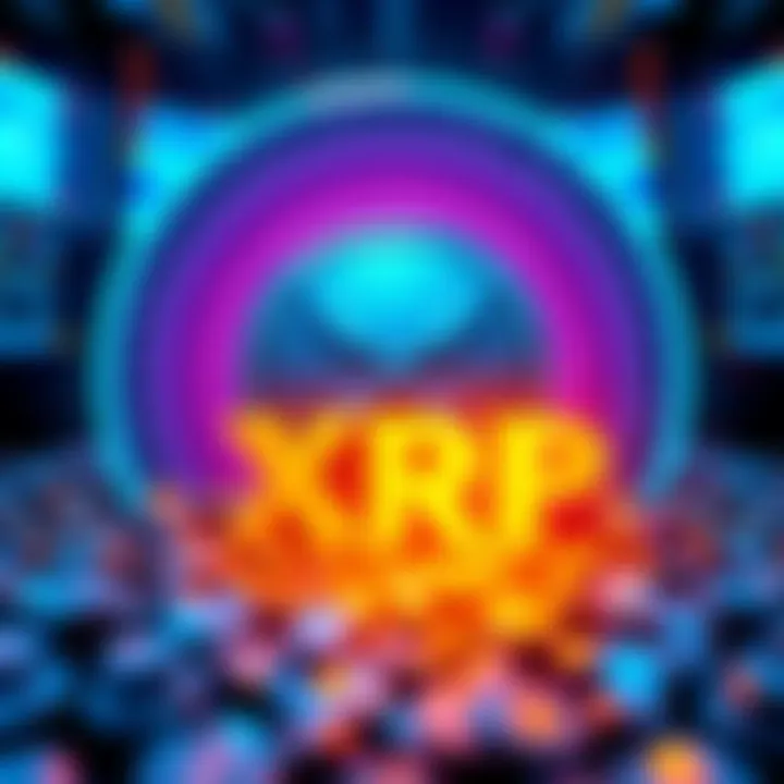 Ripple logo with 1 billion XRP tokens being released in the background