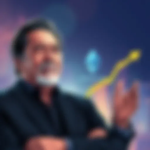 Illustration of Robert Kiyosaki with Ethereum logo and a rising graph, indicating a price surge to $60,000