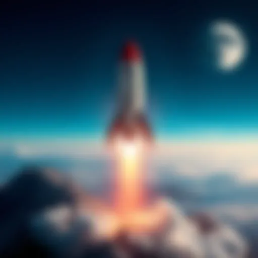 A rocket heading towards the moon, symbolizing a market surge in 2026