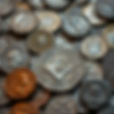 Roman Silver Denarii and Antoninianus Collection of Roman silver denarii and an Antoninianus coin from Gordian laid out for display