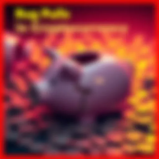 A graphic showing a broken piggy bank with coins scattered, representing financial losses from rug pulls in cryptocurrency like HEMI and RAVE.