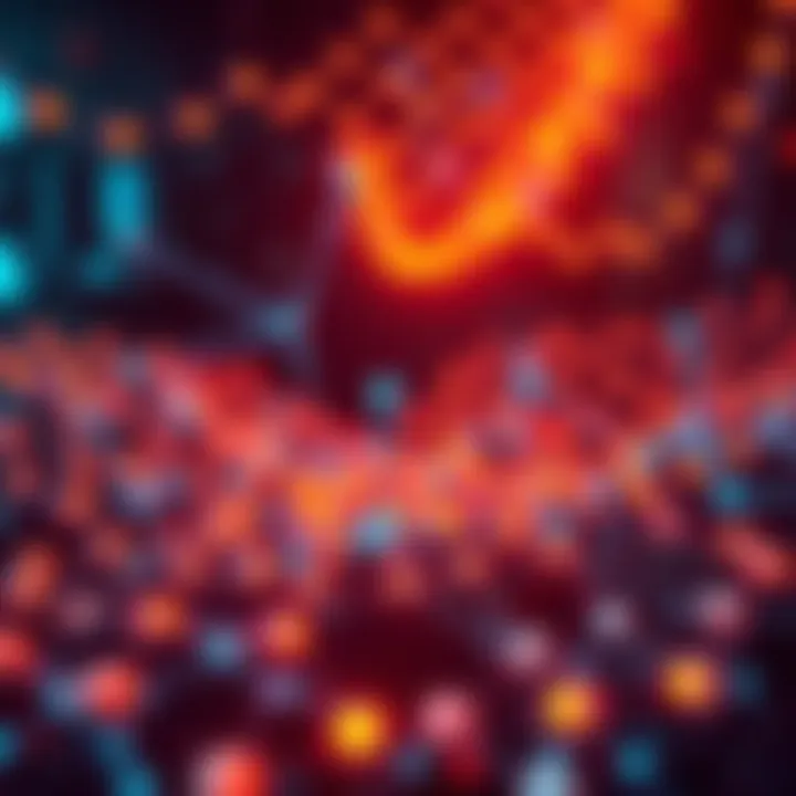 A visual representation of cryptocurrency nodes connecting and validating transactions in a network, symbolizing their role in security and consensus.