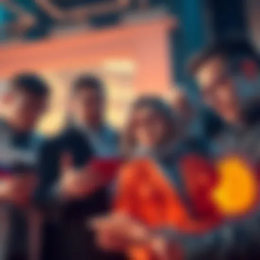 A group of Russian citizens discussing Bitcoin and cryptocurrency regulations with concerned expressions, holding smartphones and documents