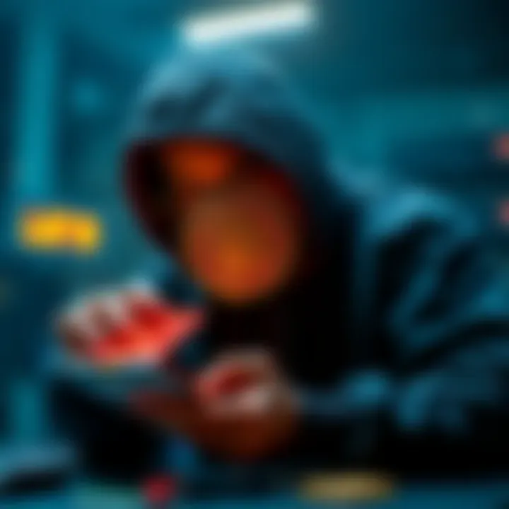 Safe Bitcoin Storage A person securing Bitcoin assets using a hardware wallet and a checklist for safety measures.