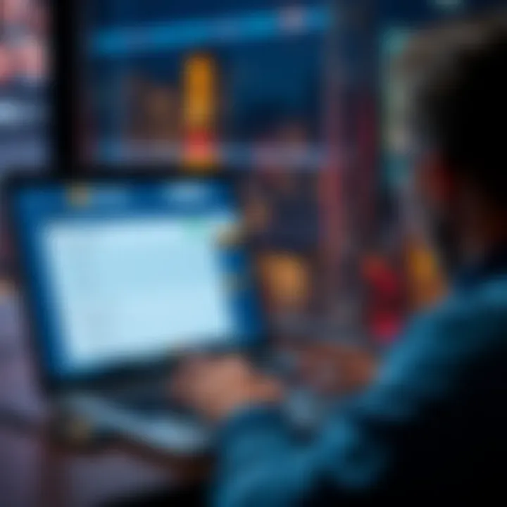 A person using a laptop to buy Bitcoin on a secure platform, showing a clear display of fees and options.