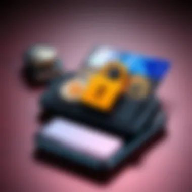 A digital wallet on a phone screen displaying various cryptocurrencies with a lock symbol, representing security and trust.