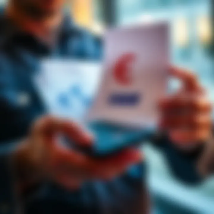 A person holding a calculator and papers with euro symbols, pondering over salary payment options, indicating monthly vs one-time payments.