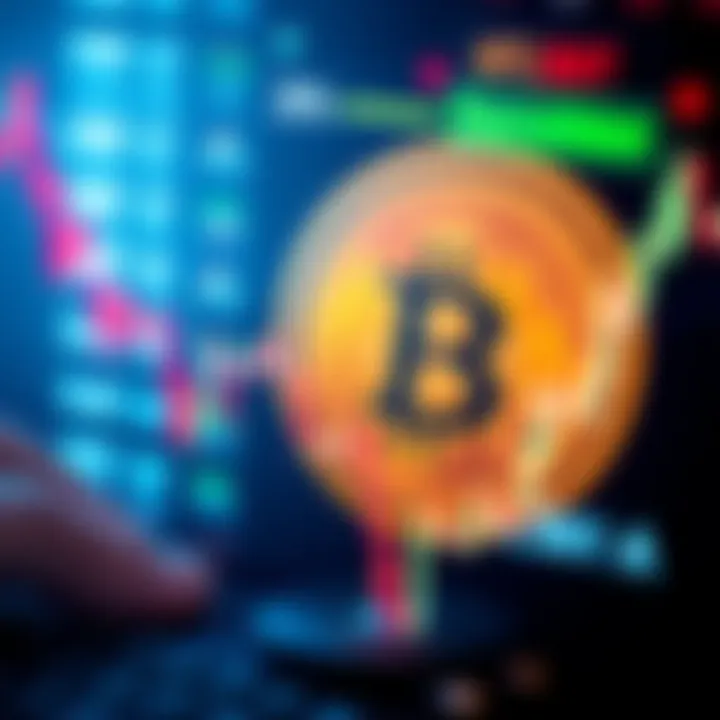 Stock market chart showing a decline with Bitcoin graphics in the background, illustrating investor concerns.