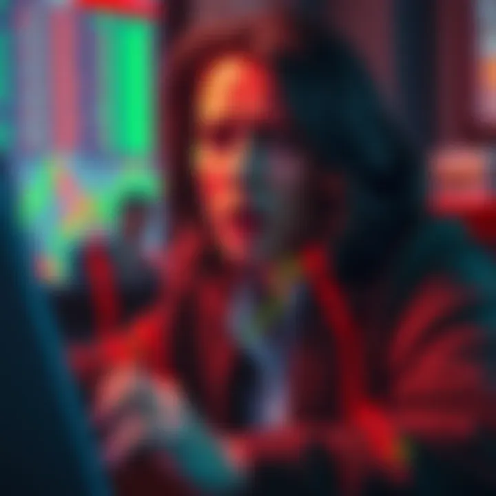 A live stream showing Saylor looking stressed as financial graphs drop dramatically.