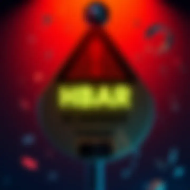 A warning sign showing a scam message related to the HBAR Reward token, with a broken wallet graphic in the background.