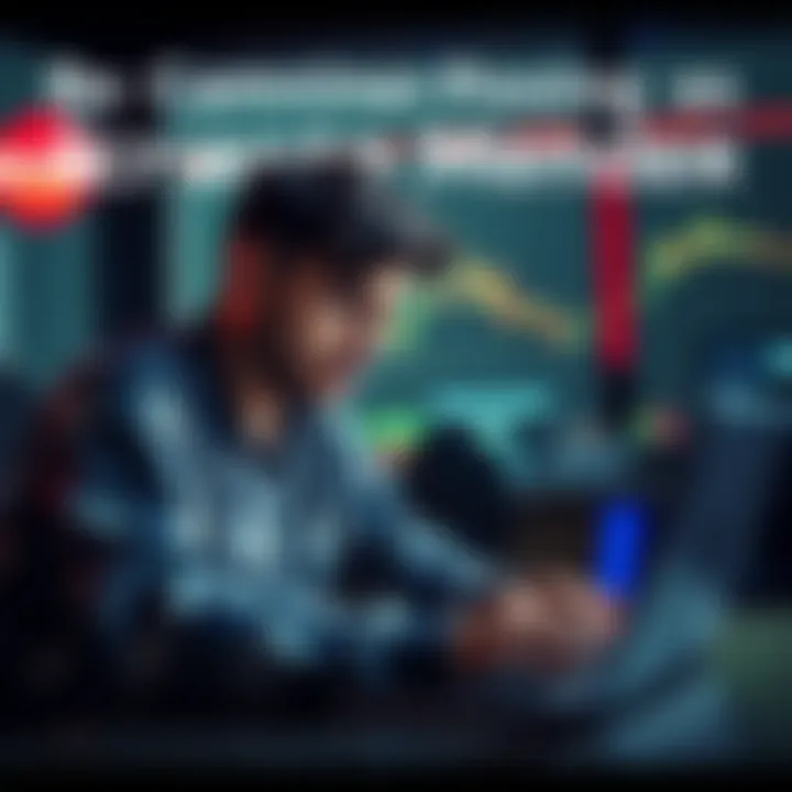 Scammer Posing as Crypto Mentor A person looking frustrated while analyzing a trading chart on a laptop, depicting the aftermath of falling for a scam