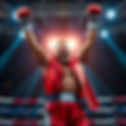 Schiff raises his arms in victory after a knockout punch