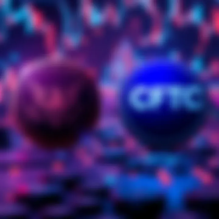 Illustration showing SEC and CFTC logos with digital assets in the background