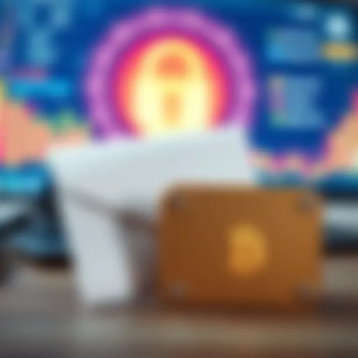 A close-up of a secure paper wallet alongside a metal wallet, both representing cryptocurrency storage options, with a computer and lock in the background, highlighting security concerns in 2026.