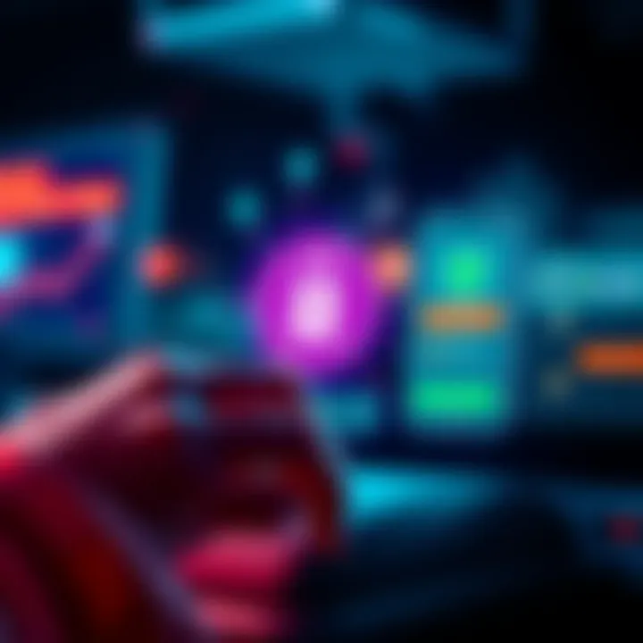 A user interacting with a crypto wallet app showing security features like encryption and multi-factor authentication alongside a simple, user-friendly interface.