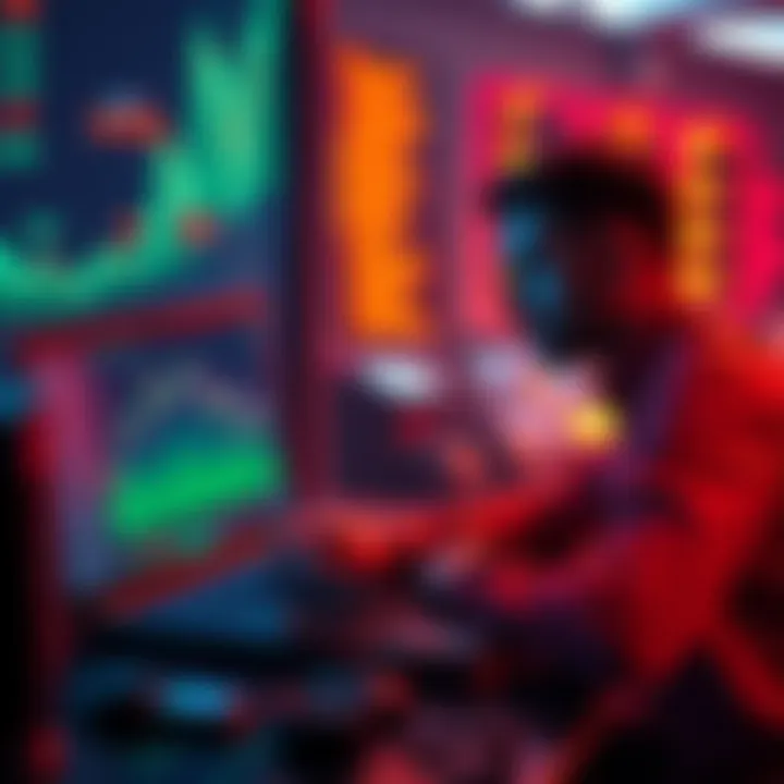 Person analyzing cryptocurrency charts on a laptop, considering selling Bitcoin, Ethereum, or Solana.