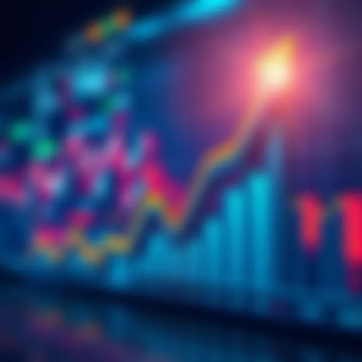 A dynamic chart showing market trends with arrows indicating flexibility in strategies, representing Sertexity's adaptive approach.