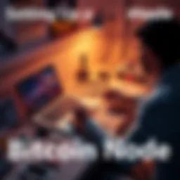 A person assembling hardware components for a Bitcoin node on a desk with a laptop and tools.