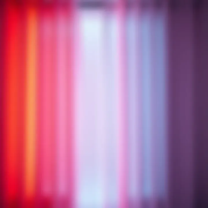 A close-up of Sev's custom light curtain showcasing its unique design and fabric, with a price tag of $695 attached.