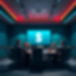 Members of the SHIB SEAL Team discussing their $1 strategy in a meeting room.