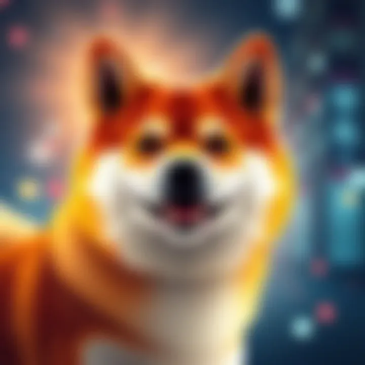 A vibrant graphical representation of Shiba Inu (Shib) symbolizing optimism and growth in cryptocurrency investment.