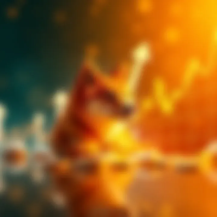 A chart showing the price trends of Shiba Inu coin with upward arrows indicating potential growth for 2026-2027.