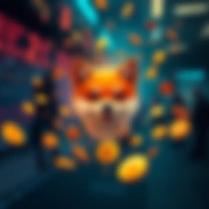 A visual representation of Shiba Inu tokens being transferred to various cryptocurrency exchanges, highlighting market activity.