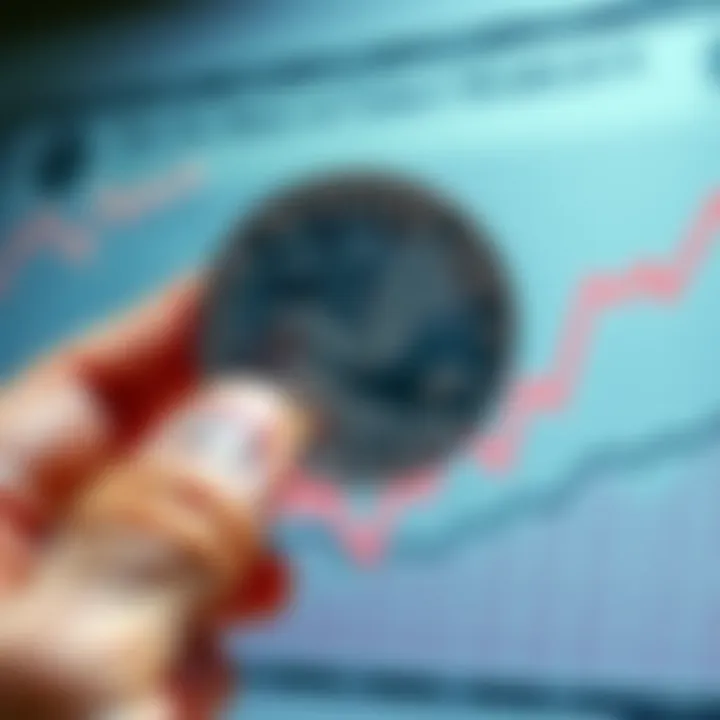 A shiny silver coin being held above a graph showing a rising trend, symbolizing currency debasement and market changes.