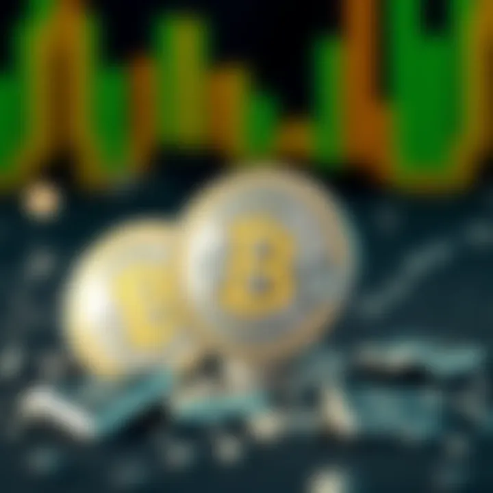 A shiny silver coin next to a Bitcoin symbol, representing the debate between silver and cryptocurrency as reliable assets.