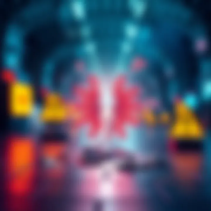 An illustration showing a broken smart contract symbol with warning signs, representing security flaws in AI-generated contracts.