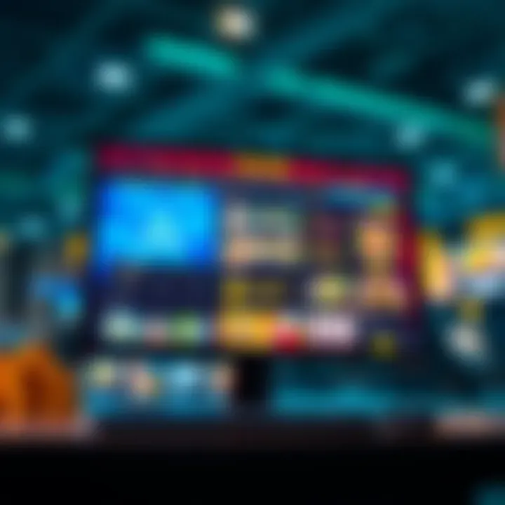 A computer screen displaying a Solana gambling site with various betting options and graphics, showing a vibrant online gaming environment.