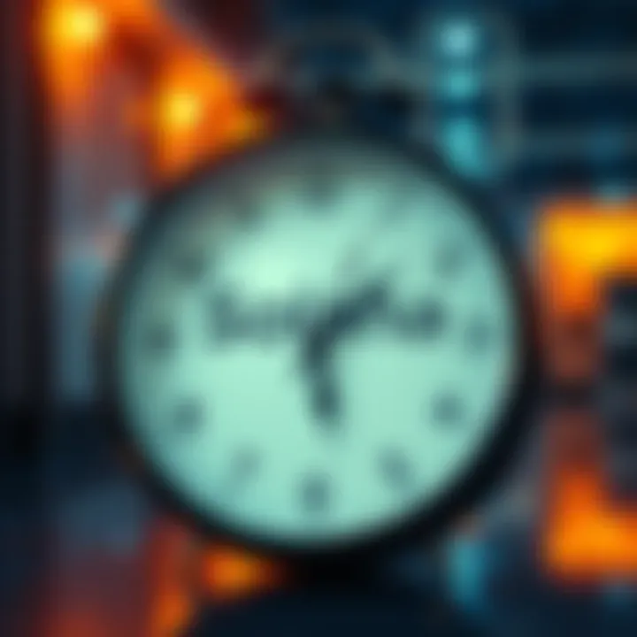 The Solana logo surrounded by a clock symbolizing time and long-term thinking