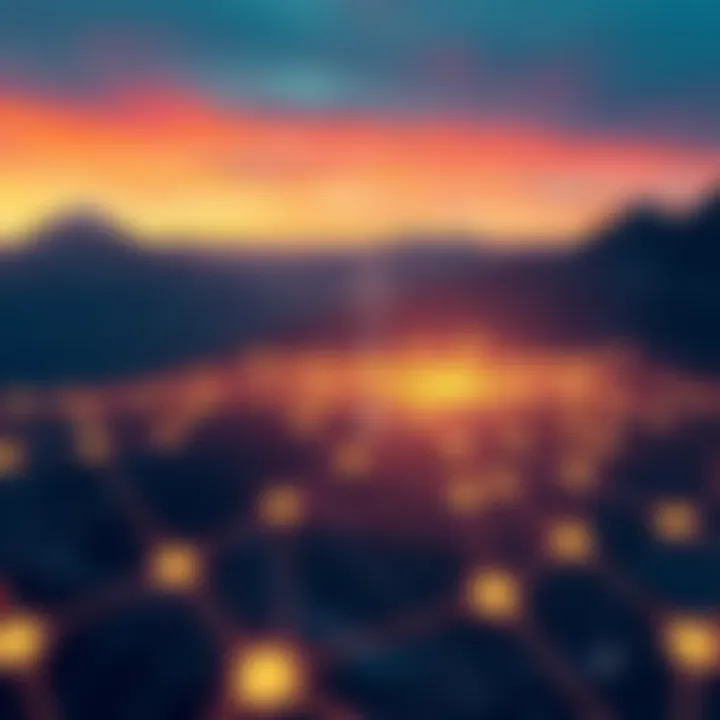 A visual representation of Solana's Alpenglow upgrade showing a network with fast transaction paths and validators working together.