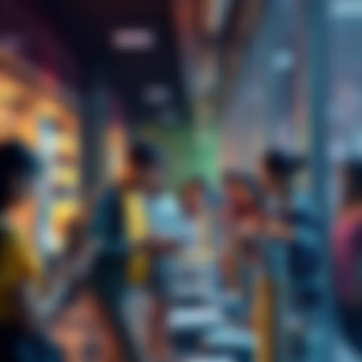 Group of people engaging with Solana blockchain for practical applications like payments and identity verification