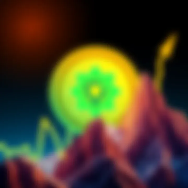 A graphic representation of the Solana logo with a background showing a rising graph, symbolizing its price surge to $100.