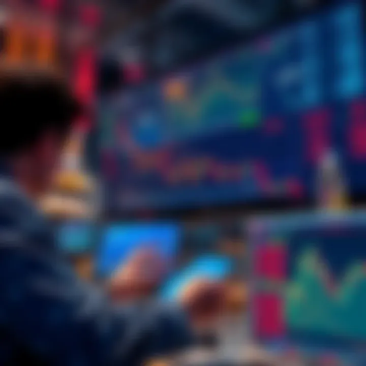 Traders analyzing Solana's price trend with charts and graphs showing a decline