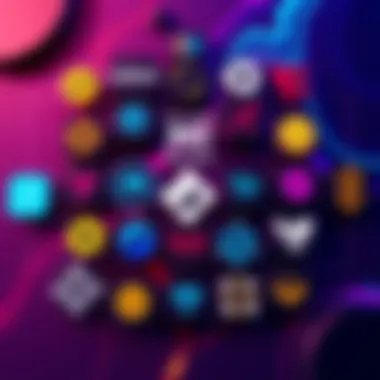 Solana Ecosystem Projects A collection of logos representing various underrated projects in the Solana ecosystem for DeFi, apps, and developer tools, set on a colorful background.