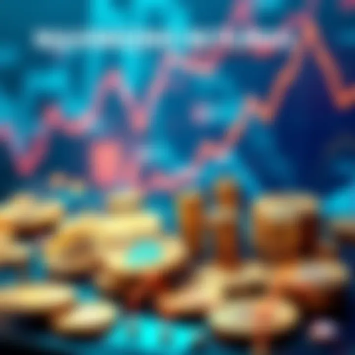 Visual representation of staking Solana with graphs and crypto coins