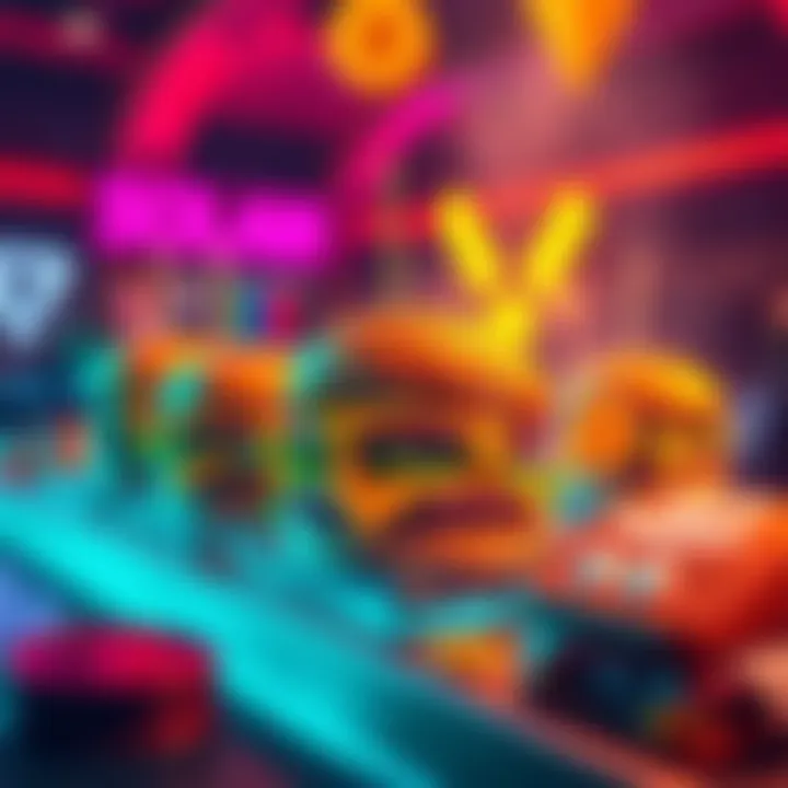 A vibrant graphic representing the 100 MCNUGGETS Challenge on the Solana blockchain, featuring dynamic visuals of burgers and betting elements.