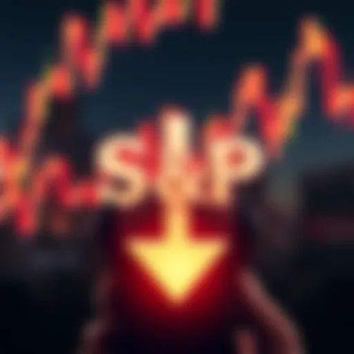 Graphic showing S&P's downgrade of USDT's dollar peg rating with a downward arrow and a distressed market background