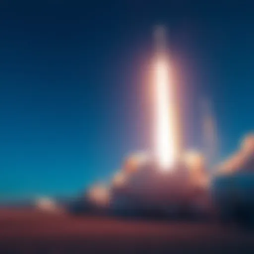 A SpaceX rocket launching a satellite with the HBAR logo visible on the satellite's body.