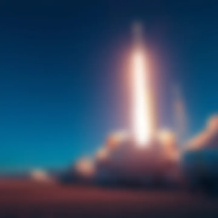SpaceX HBAR Satellite Launch A SpaceX rocket launching a satellite with the HBAR logo visible on the satellite's body.