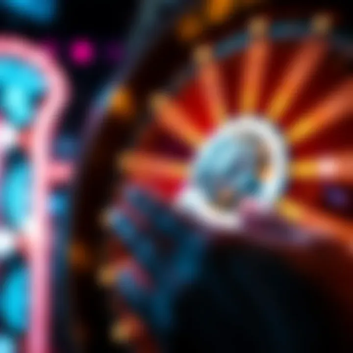 Spinning a diamond A close-up of a hand spinning a wheel with a diamond prize on it, capturing the thrill of winning