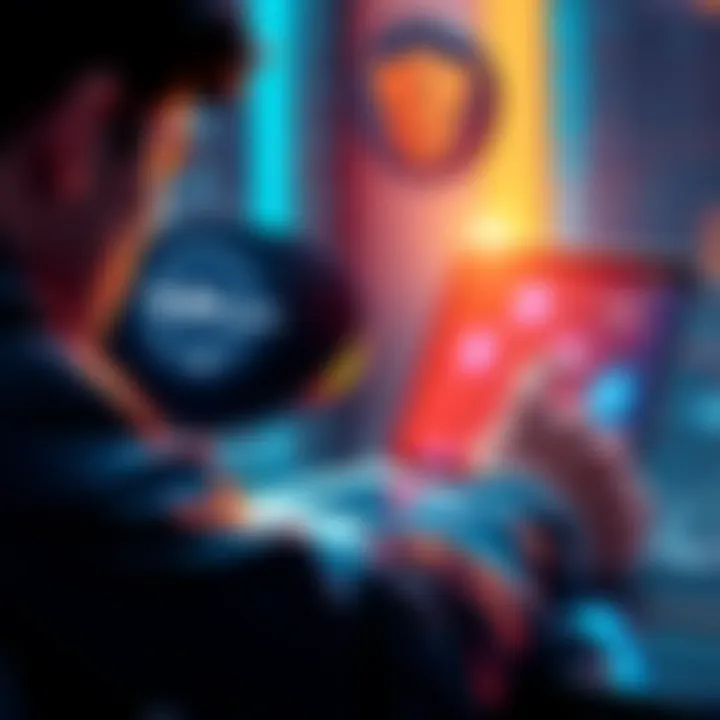 A person checking their cryptocurrency wallet on a laptop, focused on staking Sol with a 4.8% return indicator on the screen.