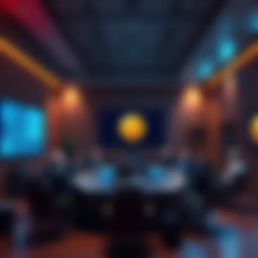 People discussing state issued stablecoins and blockchain decentralization in a meeting room