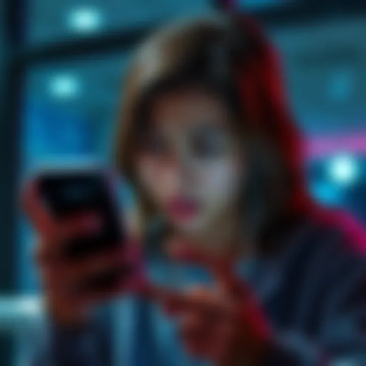 A frustrated person looking at their phone, unable to connect to the STEPN app, with a loading screen visible.