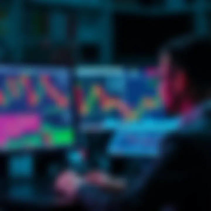 Stock Market Analysis A person analyzing stock charts on a computer screen, highlighting changes in market behavior.