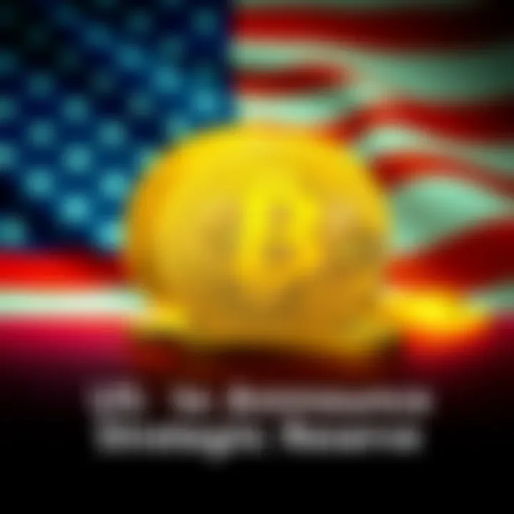 A graphic showing Bitcoin symbols with a U.S. flag backdrop, representing the upcoming announcement of the Strategic Bitcoin Reserve by the U.S. government.