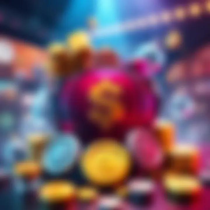 A visual representation of F2P game strategy, featuring parcels and badges as symbols of income maximization.