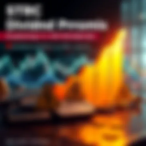 A graphic showing a rising graph symbolizing STRC's 11.5% dividend promise with dollar signs and caution symbols indicating risks.